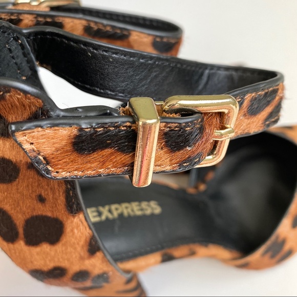 NWT Express Cheetah Ankle Strap Sandals - Picture 3 of 13